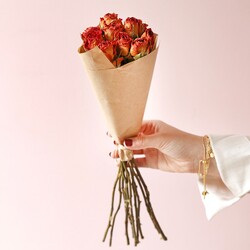 Dried Red Rose Bouquet