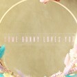 close up of some bunny loves you message on Easter Dried Flower Bamboo Hoop Wreath