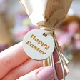 Happy Easter Phrase on Easter Token Dried Flower Posy