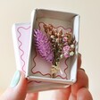 Inside Friend Tiny Matchbox Dried Flower Posy