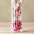 Close Up of Large Dried Flower Glass Bottle