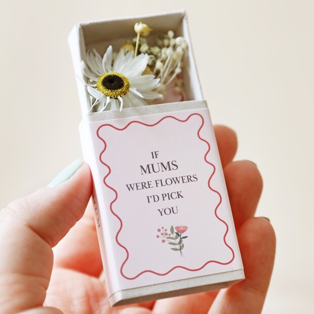 Mum Tiny Matchbox Dried Flower Posy Mum Tiny Matchbox Dried Flower Posy