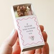 Model Holding Nana Tiny Matchbox Dried Flower Posy