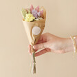 Model Holding Pastel Dried Flower Posy Bouquet Letterbox Gift