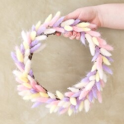 Pastel Lagurus Bunny Tails Grass Wreath