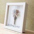 Side of Personalised Pastel Dried Flower Box Frame 