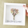 Model Holding Personalised Pastel Dried Flower Box Frame 