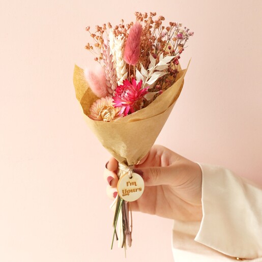'I'm Yours' Personalised Valentine's Token Dried Flower Posy