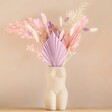 Pink and Purple Dried Flower Bouquet in Ceramic Vase