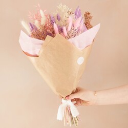 Pink and Purple Dried Flower Bouquet