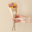 Model Holding Rainbow Brights Dried Flower Posy Bouquet Letterbox Gift