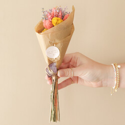 Rainbow Brights Dried Flower Posy Letterbox Gift with Amethyst