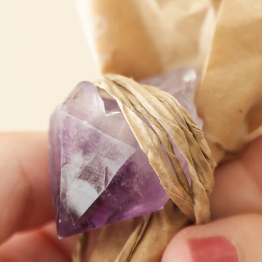 Rainbow Brights Dried Flower Posy Letterbox Gift with Amethyst Close-up