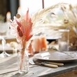 Set of 3 Blush Pink Dried Flower Table Decorations with Table Setting