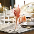 Set of 3 Blush Pink Dried Flower Table Decorations with Number