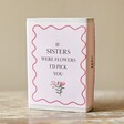 Sister Tiny Matchbox Dried Flower Posy on Wooden Surface