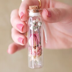 Small Dried Flower Glass Bottle