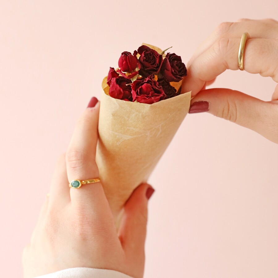 Small Dried Red Rose Posy