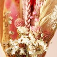 Close Up of Flowers in Valentine's Dried Flower Posy with Engraved Stick