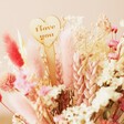 Engraved Stick in Valentine's Dried Flower Posy with Engraved Stick