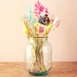 valentine's polaroid photo bright dried flower bouquet in vase