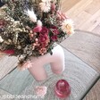 Lisa Angel Vintage Pink Dried Flower Bouquet with Rose Quartz Crystal