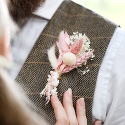 Blush Pink Dried Flower Buttonhole