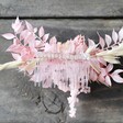 Close-up of Blush Pink Dried Flower Hair Comb