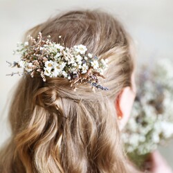 Lavender and Gypsophila Dried Flower Hair Comb