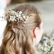 Model Wears Lavender & Gypsophila Dried Flower Hair Comb