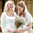 Lavender and Gypsophila Dried Flower Wedding Bouquet with Models