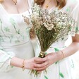 Models Holding Lavender and Gypsophila Dried Flower Wedding Bouquet