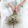 Close-up of Lavender and Gypsophila Dried Flower Wedding Bouquet