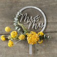 Personalised Dried Flower Acrylic Wedding Cake Topper in Eucalyptus and Yellow