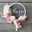 Personalised Dried Flower Acrylic Wedding Cake Topper in Blush Pink