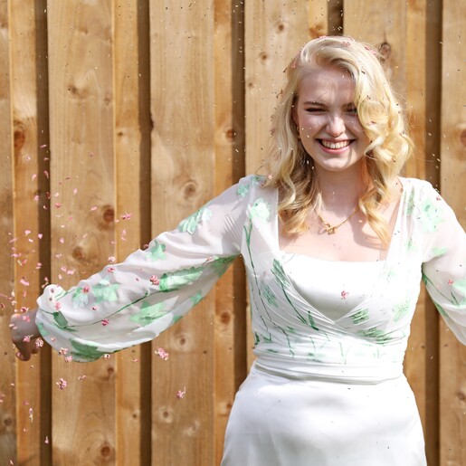 Pink Dried Flower Natural Confetti Being Thrown