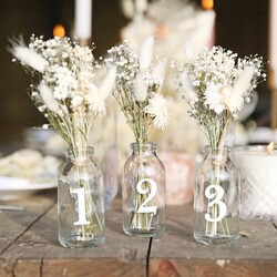 Set of 3 Natural Dried Flower Table Decorations