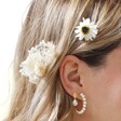 Model wearing Set of 4 Natural Dried Flower Hair Clips
