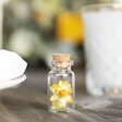 Set of 6 Summer Meadow Dried Flower Mini Wedding Favour Bottles with Yellow Dried Flower