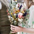Close Up of Summer Meadow Dried Flower Wedding Bouquet