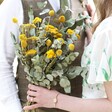 Eucalyptus and Yellow Dried Flower Wedding Bouquet