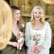 Vintage Pink Dried Flower Wedding Bouquet with Bride and Bridesmaid and Posy