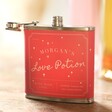 Red and Pink Personalised Love Potion Hip Flask