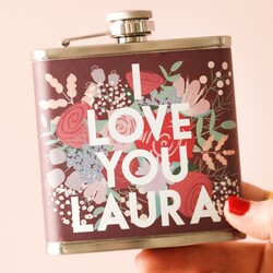 Personalised I Love You Hip Flask