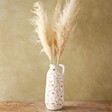 Abstract Design Stoneware Jug  with Pampas Grass