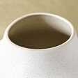 close up of Large Round Hand-Painted Vase in White opening