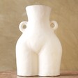 Front of Large White Bum Vase with Handles