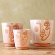 Empty small, medium and Large Pink and Terracotta Abstract Face Planter