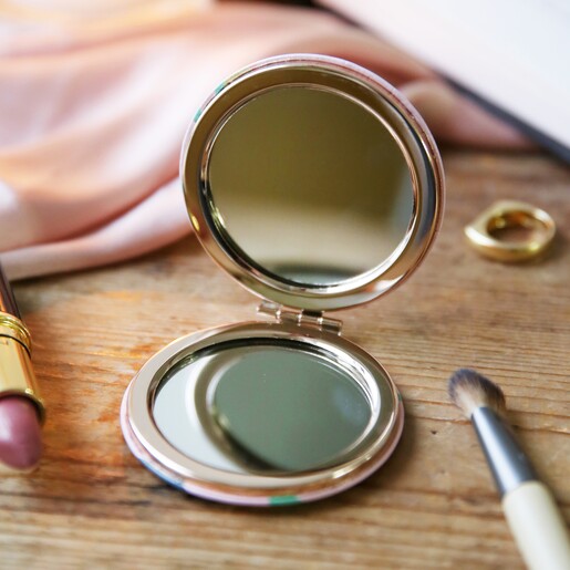 Inside of Pink Botanical 'Mum' Compact Mirror