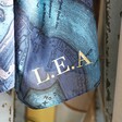 Close Up of Personalised Vintage London Map Scarf in Navy